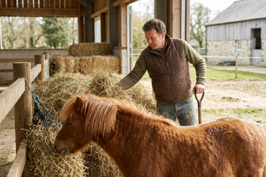 Pferd bei der Fütterung